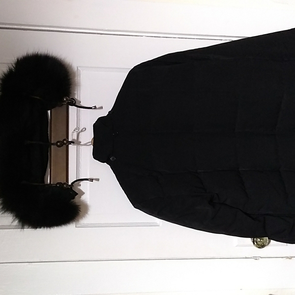 Anne Klein Waterfowl Feather Down Puffer Coat Opt.Fox Fur Trim Hood -LIKE NEW - Picture 12 of 12